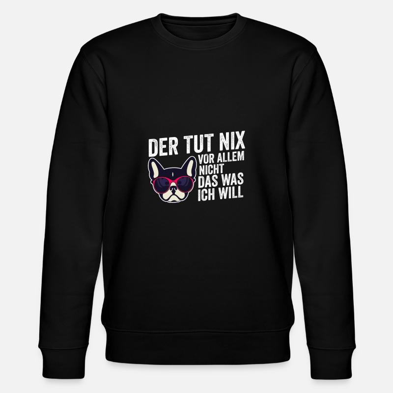 Hund Frenchie - Stanley/Stella Unisex Bio-Sweatshirt CHANGER - Schwarz