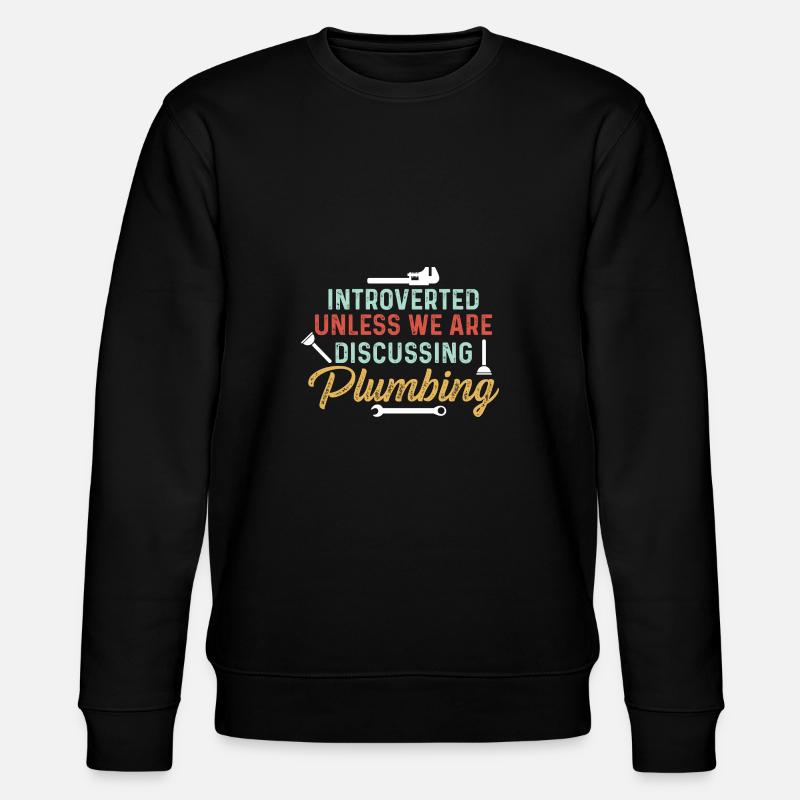 Introverted Introvert Gift - Stanley/Stella CHANGER Unisex Organic Sweatshirt - black