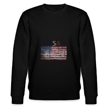 USA Drapeau - Idée de cadeau - Sweat bio CHANGER Stanley/Stella Unisexe - noir - Devant - Nik (191cm) & Marisol (170cm)