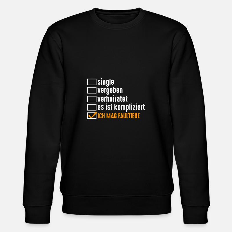 Beziehungsstatus Faultier - Stanley/Stella Unisex Bio-Sweatshirt CHANGER  - Schwarz