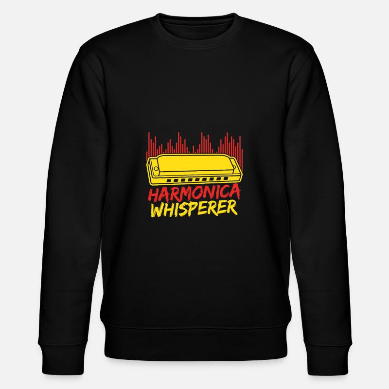 Funny Harmonica Player Whisperer Harmonica - Stanley/Stella Unisex Bio-Sweatshirt CHANGER  - Schwarz