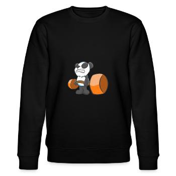 Panda Krafttraining - Stanley/Stella Unisex Bio-Sweatshirt CHANGER  - Schwarz - Vorne - Nik (191cm) & Marisol (170cm)