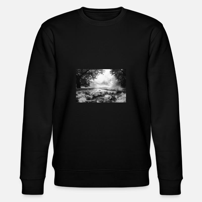 Acryl Nebelwald Gemälde 2 acrbw - Stanley/Stella Unisex Bio-Sweatshirt CHANGER  - Schwarz