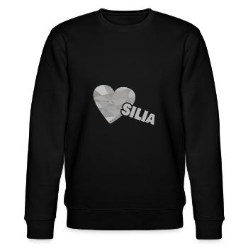 Herzchen Silia - Stanley/Stella Unisex Bio-Sweatshirt CHANGER  - Schwarz - Vorne - Nik (191cm) & Marisol (170cm)