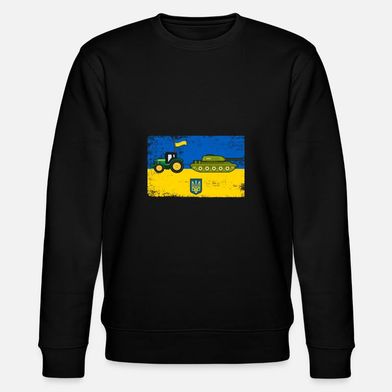 Ukrainischer Bauer stiehlt Panzer - Stanley/Stella Unisex Bio-Sweatshirt CHANGER  - Schwarz