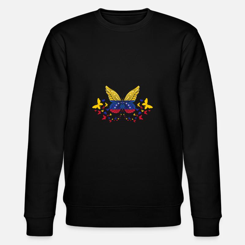 Venezuela Venezuela Venezuela Drapeau Papillons - Sweat bio CHANGER Stanley/Stella Unisexe - noir