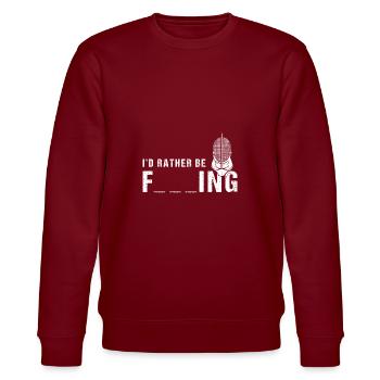 Fechtsport Lustiger Spruch für einen Fechter - Stanley/Stella Unisex Bio-Sweatshirt CHANGER  - Burgunderrot - Vorne - Nik (191cm) & Marisol (170cm)