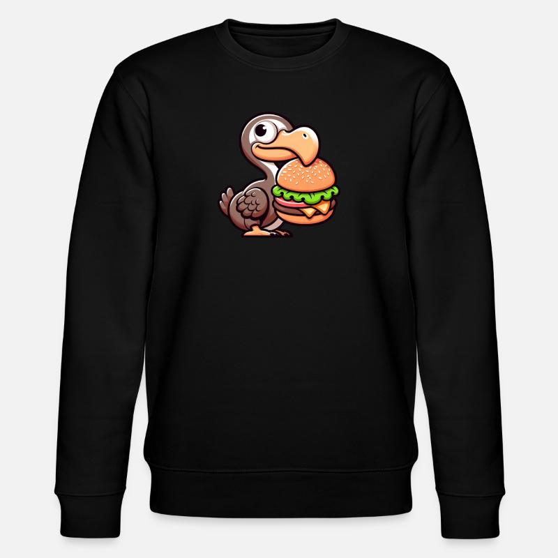 Whimsical Dodo Burger Chibi Hamburger - Stanley/Stella CHANGER Unisex Organic Sweatshirt - black