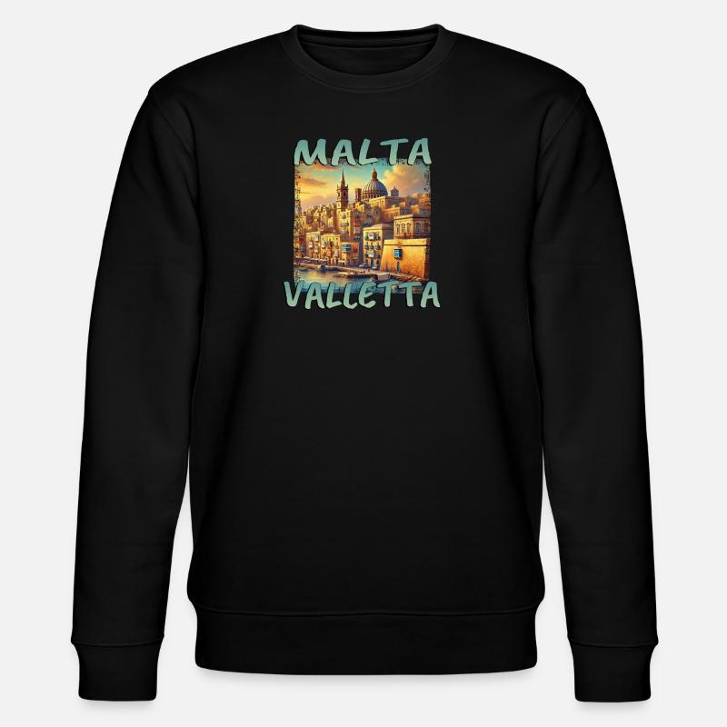 Malta Valletta Insel Urlaub Mittelmeer - Stanley/Stella Unisex Bio-Sweatshirt CHANGER  - Schwarz