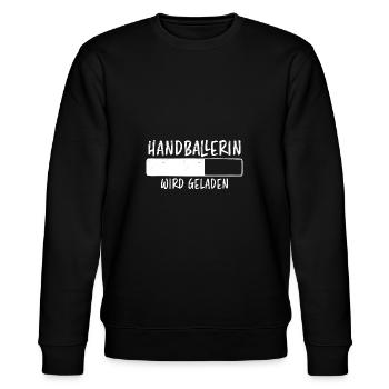 Handballerin Spruch Lustiges Handballerin Geschenk - Stanley/Stella Unisex Bio-Sweatshirt CHANGER  - Schwarz - Vorne - Nik (191cm) & Marisol (170cm)
