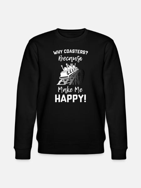 Roller Coaster Make Me Happy - Stanley/Stella CHANGER Unisex Organic Sweatshirt - black