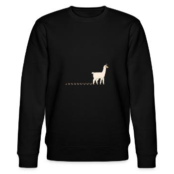 Cute Alpaca Waddling Paws Footprints - Stanley/Stella CHANGER Unisex Organic Sweatshirt - black - Front - Nik (191cm) & Marisol (170cm)