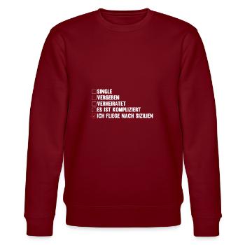 Sizilianer Sizilianisch Sizilien - Stanley/Stella Unisex Bio-Sweatshirt CHANGER  - Burgunderrot - Vorne - Nik (191cm) & Marisol (170cm)