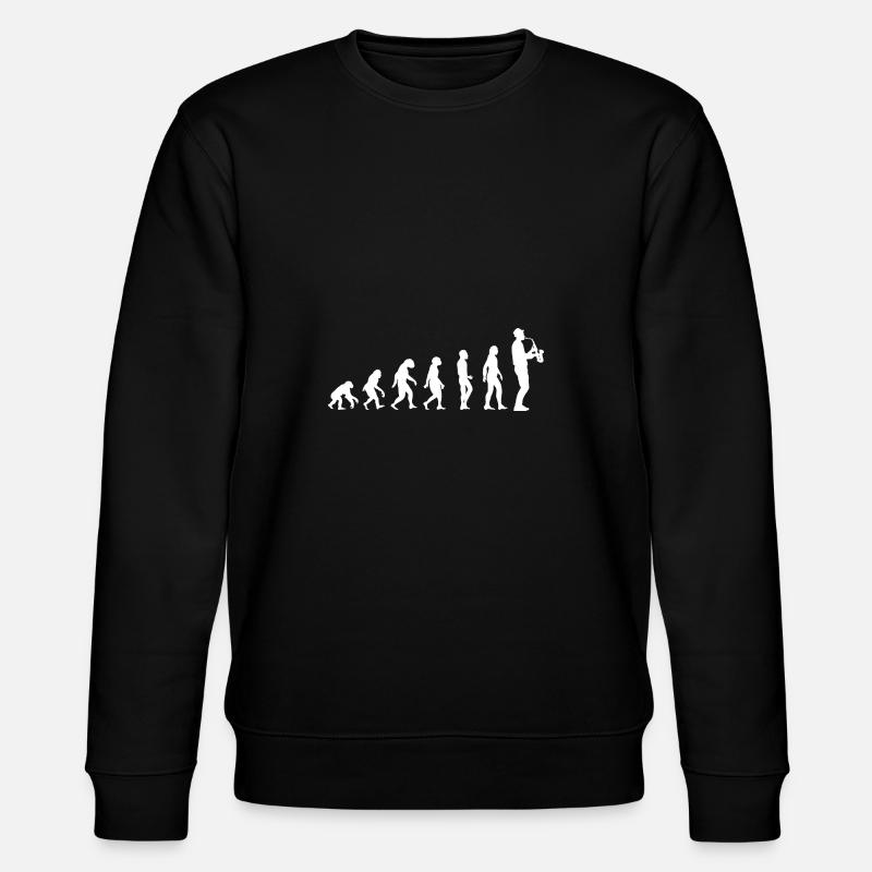 Evolution des Saxophonisten - Stanley/Stella Unisex Bio-Sweatshirt CHANGER  - Schwarz