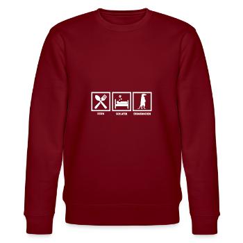 Erdmännchen - Stanley/Stella Unisex Bio-Sweatshirt CHANGER  - Burgunderrot - Vorne - Nik (191cm) & Marisol (170cm)