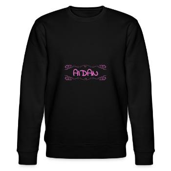 Geschenk für Aidan - Stanley/Stella Unisex Bio-Sweatshirt CHANGER  - Schwarz - Vorne - Nik (191cm) & Marisol (170cm)