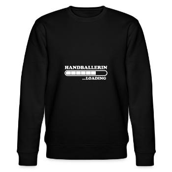 Handballerin Spruch Lustiges Handballerin Geschenk - Stanley/Stella Unisex Bio-Sweatshirt CHANGER  - Schwarz - Vorne - Nik (191cm) & Marisol (170cm)