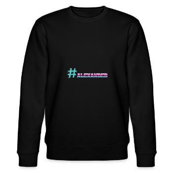 Geschenk für Alexander - Stanley/Stella Unisex Bio-Sweatshirt CHANGER  - Schwarz - Vorne - Nik (191cm) & Marisol (170cm)