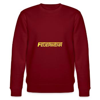 Firefighter comrade volunteering passion gift - Stanley/Stella CHANGER Unisex Organic Sweatshirt - burgundy - Front - Nik (191cm) & Marisol (170cm)