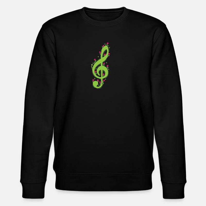 Clef avec musique de fleurs - Sweat bio CHANGER Stanley/Stella Unisexe - noir