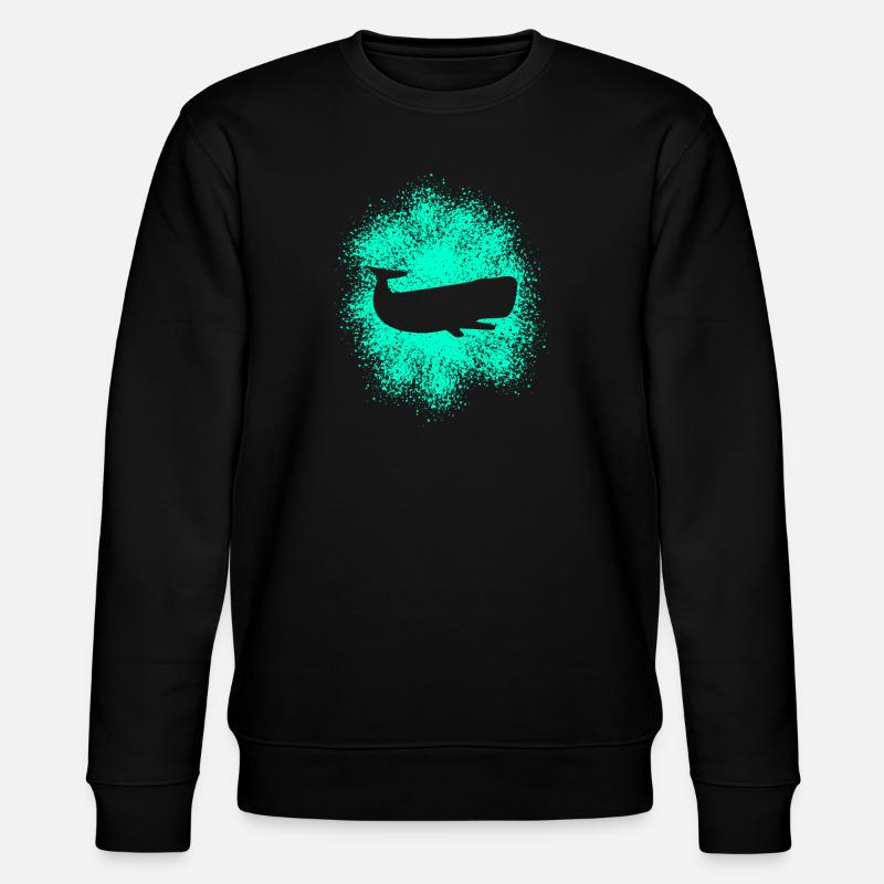 Sperm Whale Ocean Protector - Stanley/Stella CHANGER Unisex Organic Sweatshirt - black