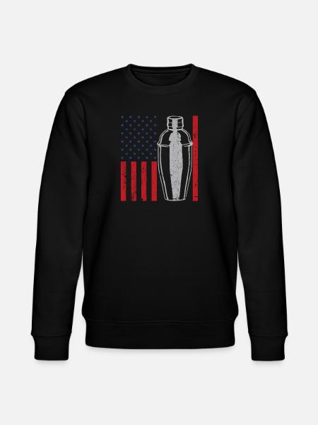 Bartender Mixologist American Flag - Stanley/Stella CHANGER Unisex Organic Sweatshirt - black