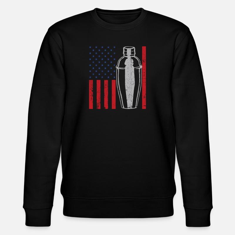 Bartender Mixologist American Flag - Stanley/Stella Unisex Bio-Sweatshirt CHANGER  - Schwarz