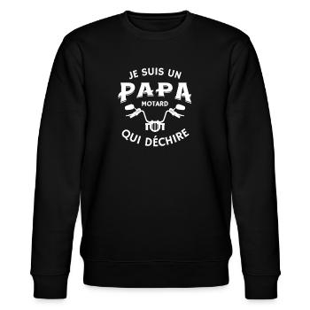 I'm a biker dad who rocks, humor - Stanley/Stella CHANGER Unisex Organic Sweatshirt - black - Front - Nik (191cm) & Marisol (170cm)