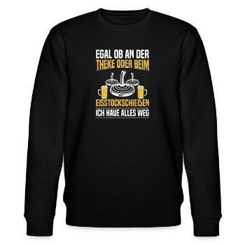 Eisstockschießen Wintersport Stocksport - Stanley/Stella Unisex Bio-Sweatshirt CHANGER  - Schwarz - Vorne - Nik (191cm) & Marisol (170cm)