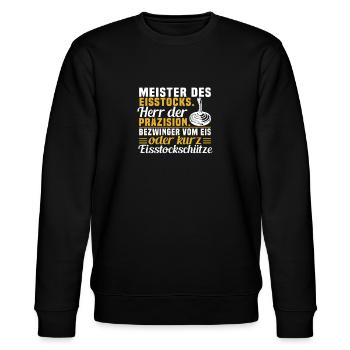 Eisstock Stockschießen Stocksport Eisstockschütze - Stanley/Stella Unisex Bio-Sweatshirt CHANGER  - Schwarz - Vorne - Nik (191cm) & Marisol (170cm)
