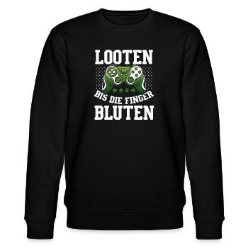 Gaming PC Zocken Headset Gaming Controller Monitor - Stanley/Stella CHANGER Unisex Organic Sweatshirt - black - Front - Nik (191cm) & Marisol (170cm)