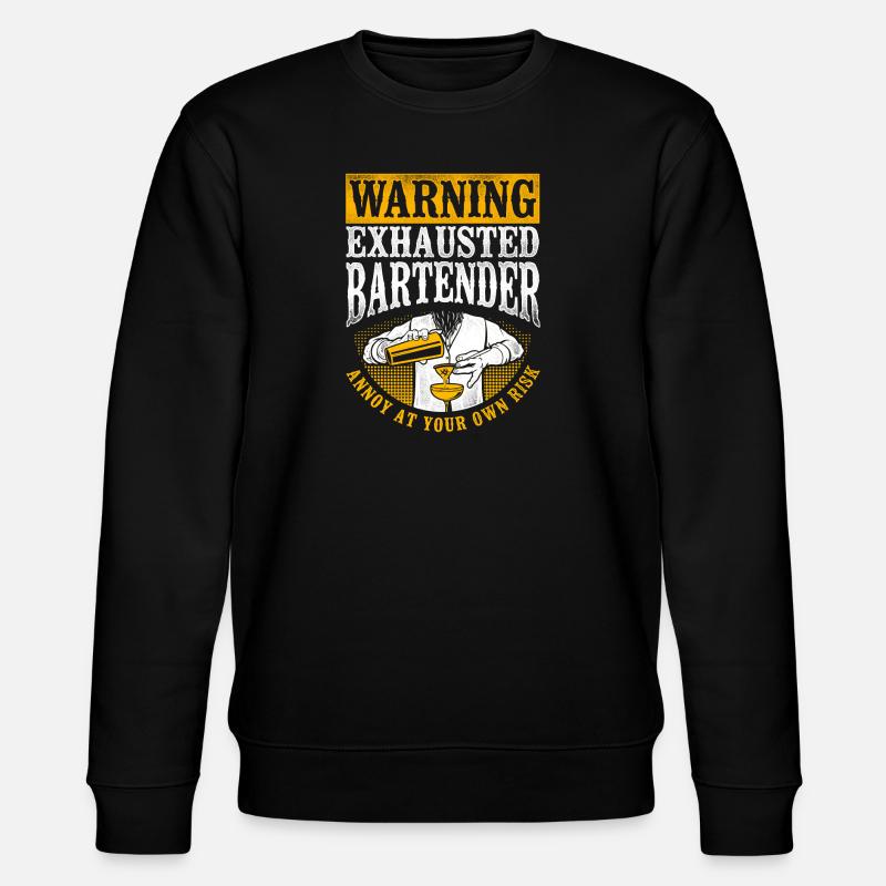 Bartender Mixologist Warning - Stanley/Stella CHANGER Unisex Organic Sweatshirt - black