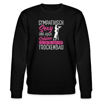 Drywall Woman Master Journeyman - Stanley/Stella CHANGER Unisex Organic Sweatshirt - black - Front - Nik (191cm) & Marisol (170cm)