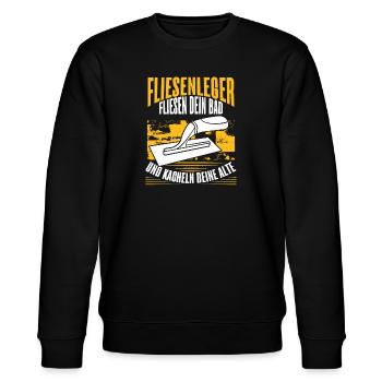 Tiler Construction Site Craftsman Journeyman - Stanley/Stella CHANGER Unisex Organic Sweatshirt - black - Front - Nik (191cm) & Marisol (170cm)