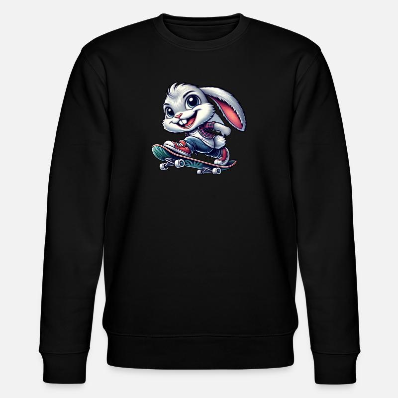 Lapin Blanc Skateboard Skateboarder Drôle - Sweat bio CHANGER Stanley/Stella Unisexe - noir