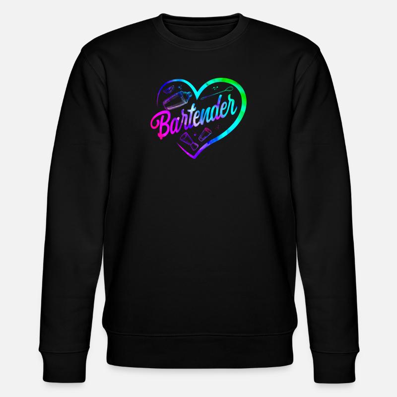 Bartender Mixologist Heart - Stanley/Stella Unisex Bio-Sweatshirt CHANGER  - Schwarz