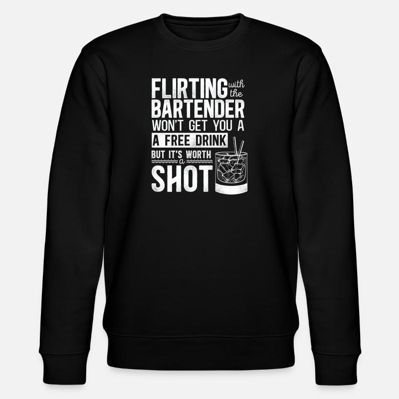 Bartender Mixologist Flirting With - Stanley/Stella CHANGER Unisex Organic Sweatshirt - black