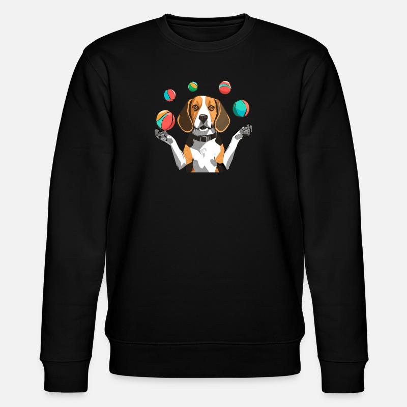 BEAGLE JONGLIERT - Stanley/Stella Unisex Bio-Sweatshirt CHANGER  - Schwarz