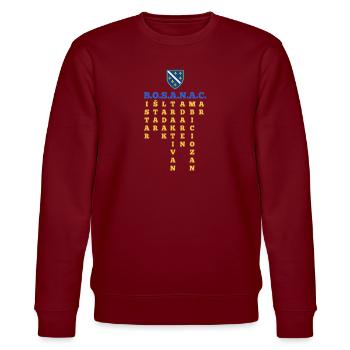 Bosnien Flagge Bosna Shirt – Perfektes Bosnische - Stanley/Stella Unisex Bio-Sweatshirt CHANGER  - Burgunderrot - Vorne - Nik (191cm) & Marisol (170cm)