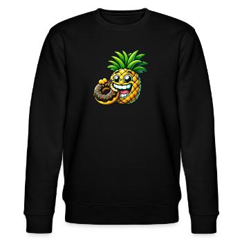 Drôle Ananas Donut Dessin Animé Fruité Sucré Desig - Sweat bio CHANGER Stanley/Stella Unisexe - noir - Devant - Nik (191cm) & Marisol (170cm)