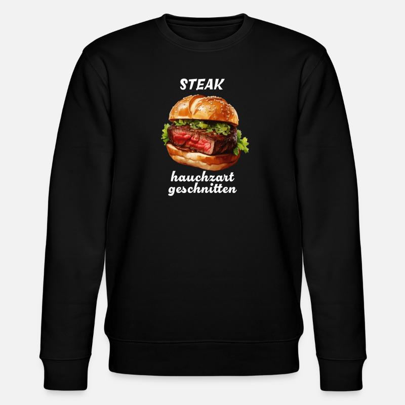 STEAK très fin, tranché - Sweat bio CHANGER Stanley/Stella Unisexe - noir