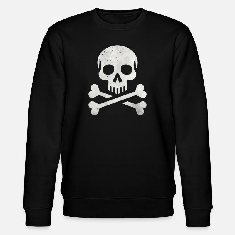 Skull Crossbones Skeleton Pirate - Stanley/Stella CHANGER Unisex Organic Sweatshirt - black