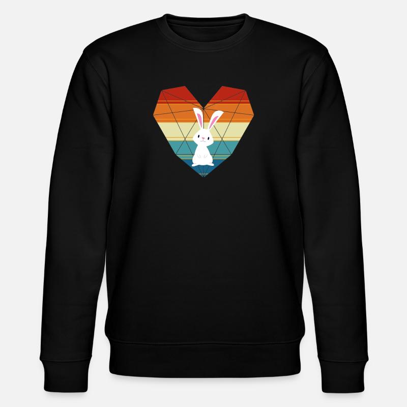 Mignon Lapin Coeur Drôle Lapin - Sweat bio CHANGER Stanley/Stella Unisexe - noir