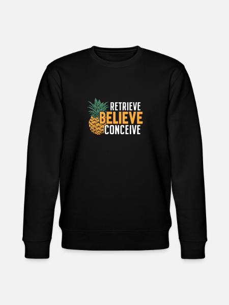 Ophalen Geloven Zwanger Grappige IVF Ananas - Stanley/Stella Uniseks bio-sweatshirt CHANGER  - zwart