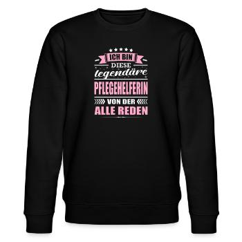 Ich Bin Diese Legendäre Pflegehelferin Pflege - Stanley/Stella Unisex Bio-Sweatshirt CHANGER  - Schwarz - Vorne - Nik (191cm) & Marisol (170cm)