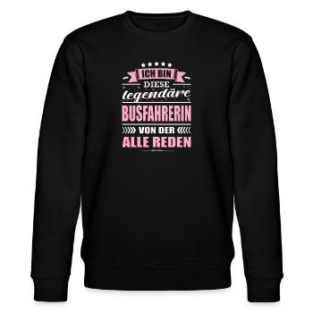 Ich Bin Diese Legendäre Busfahrerin Rente Bus - Stanley/Stella Unisex Bio-Sweatshirt CHANGER  - Schwarz - Vorne - Nik (191cm) & Marisol (170cm)