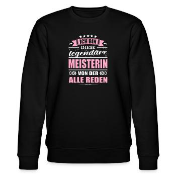Ich Bin Diese Legendäre Meisterin - Stanley/Stella Unisex Bio-Sweatshirt CHANGER  - Schwarz - Vorne - Nik (191cm) & Marisol (170cm)