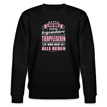 Ich Bin Diese Legendäre Tierpflegerin - Stanley/Stella Unisex Bio-Sweatshirt CHANGER  - Schwarz - Vorne - Nik (191cm) & Marisol (170cm)