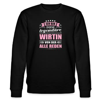 Ich Bin Diese Legendäre Wirtin Gastro - Stanley/Stella Unisex Bio-Sweatshirt CHANGER  - Schwarz - Vorne - Nik (191cm) & Marisol (170cm)