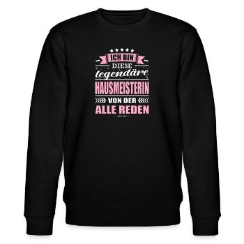 Ich Bin Diese Legendäre Hausmeisterin - Stanley/Stella Unisex Bio-Sweatshirt CHANGER  - Schwarz - Vorne - Nik (191cm) & Marisol (170cm)